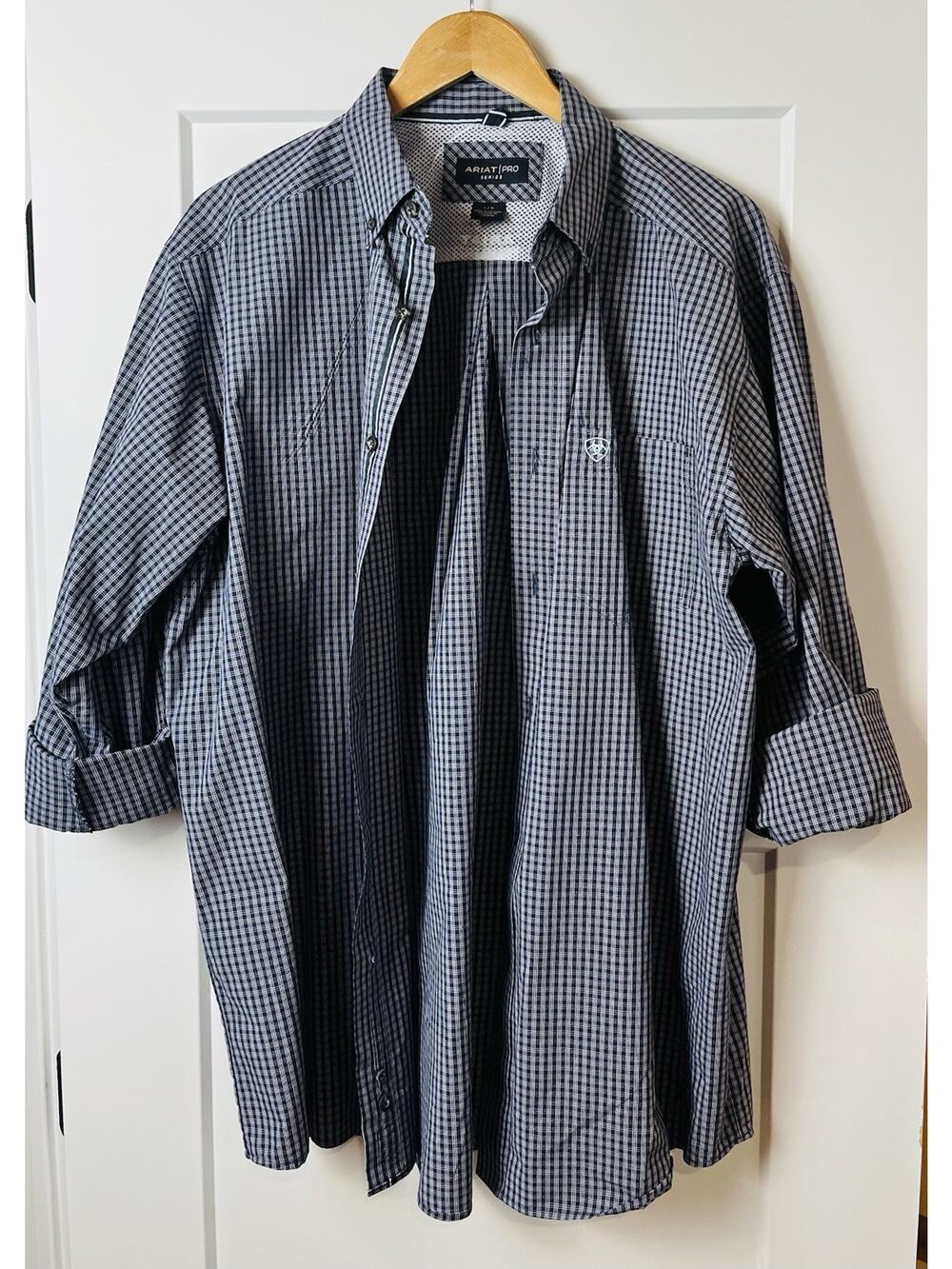 ARIAT Pro Series Mens Plaid Button Down Long Sleeve Shirt Mens Size Large